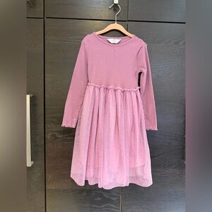 H&M Pink Long-Sleeve Dress with Tulle Skirt